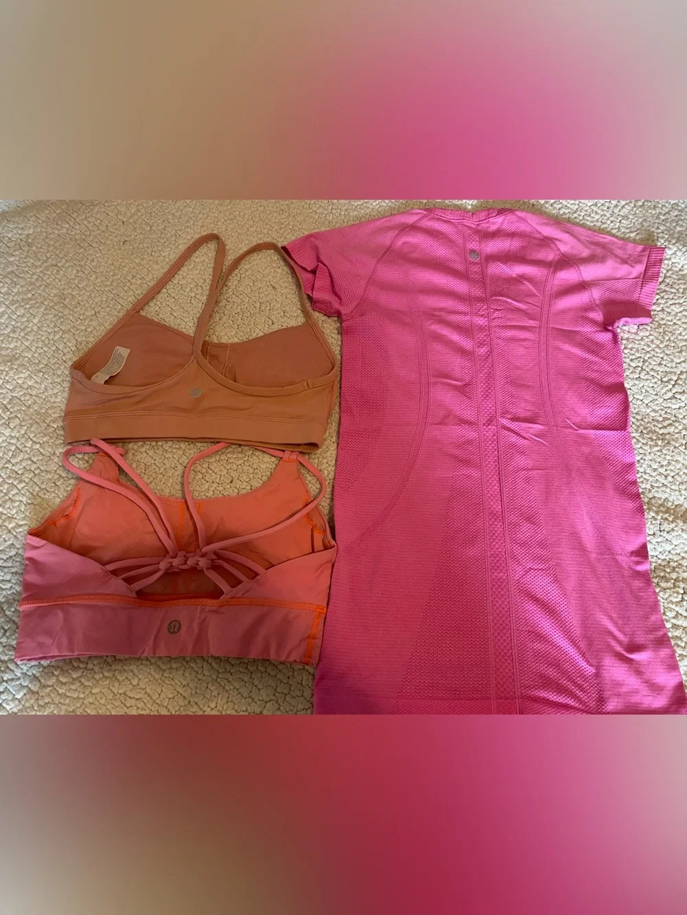 Women’s Lululemon sports bras and top